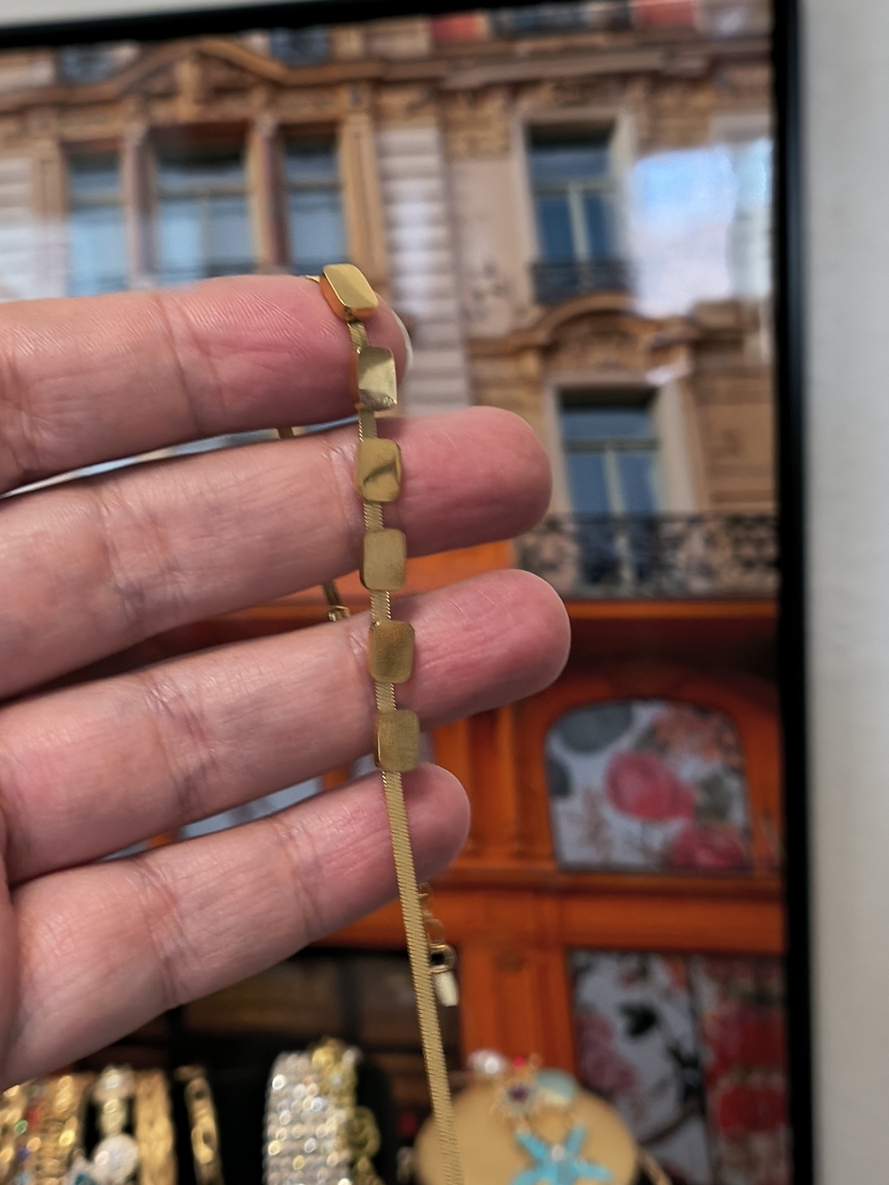 Ss Square-Link Bracelet - Gold